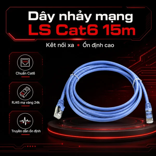 Dây nhảy mạng LS Cat6 15m – Patch cord LS Cat6 15m
