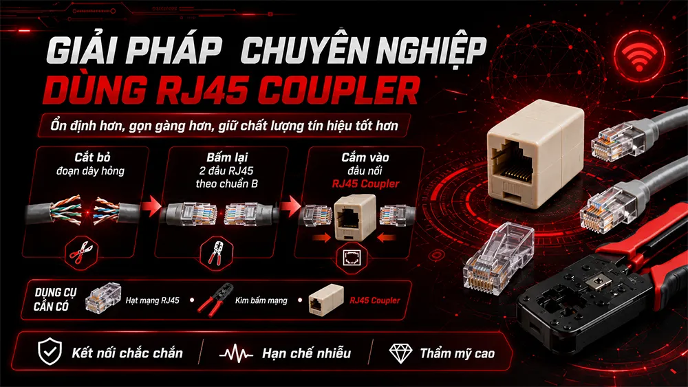 giải pháp dùng coupler rj45