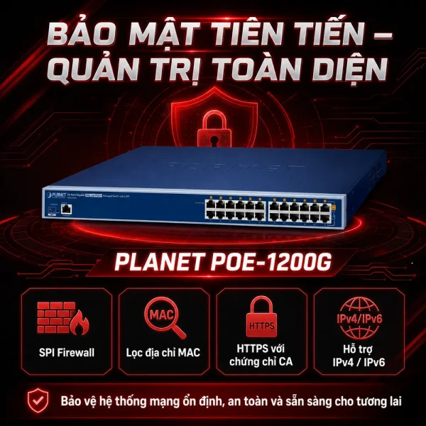 Hub Injector Planet POE-1200G 12 cổng Gigabit IEEE 802.3at