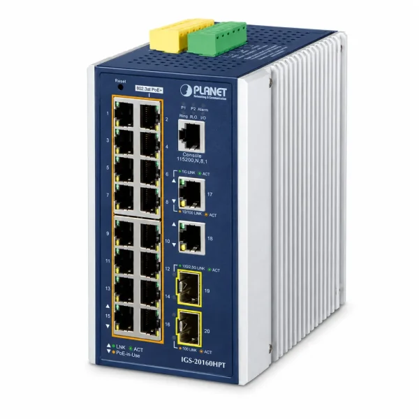 IGS-20160HPT Switch công nghiệp L3 16x1G/PoE + 2x1G + 2x1G/2.5G SFP