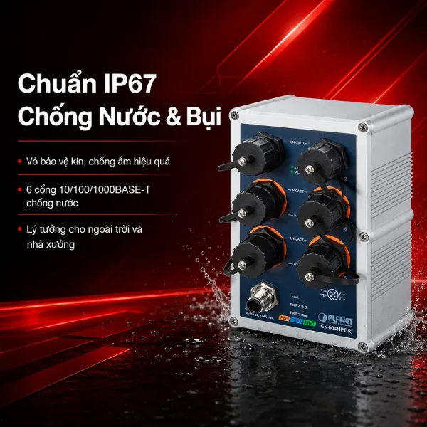 IGS-604HPT-RJ Switch công nghiệp 4x1G 802.3at PoE + 2x1G