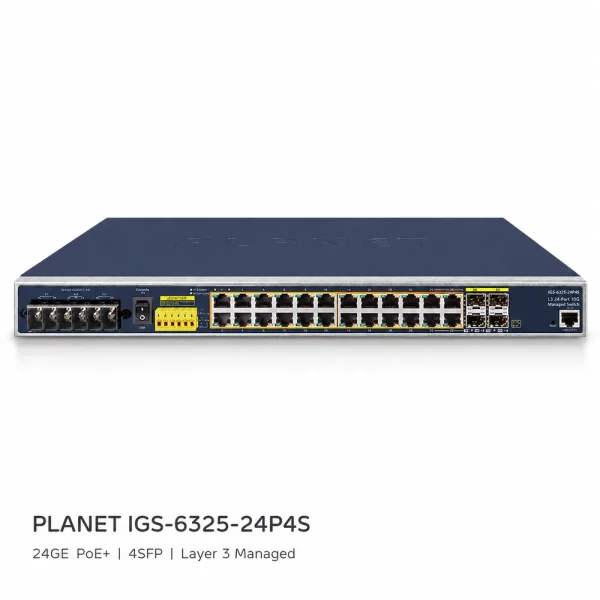 IGS-6325-24P4S Switch công nghiệp L3 24x1G/PoE + 4x SFP