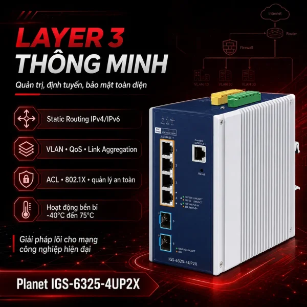 IGS-6325-4UP2X Switch công nghiệp 4×2.5GxPoE + 2x10G SFP+