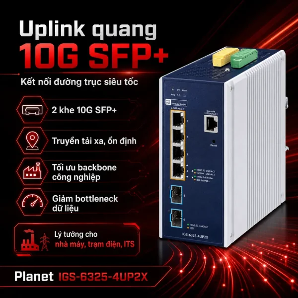IGS-6325-4UP2X Switch công nghiệp 4×2.5GxPoE + 2x10G SFP+