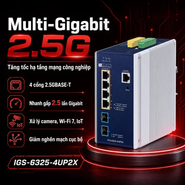 IGS-6325-4UP2X Switch công nghiệp 4×2.5GxPoE + 2x10G SFP+