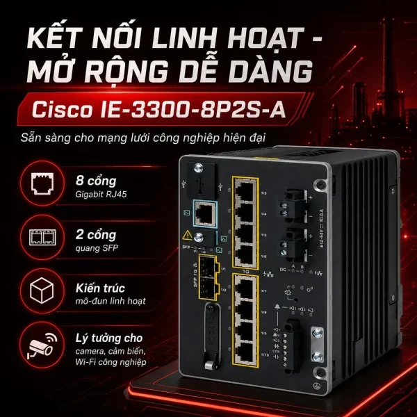 Switch công nghiệp Cisco industrial IE-3300-8P2S-A