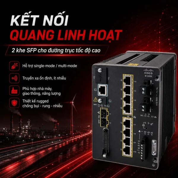 Switch công nghiệp Cisco IE-3300-8P2S-E