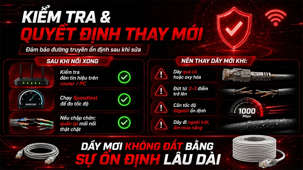kiểm tra và thay mới