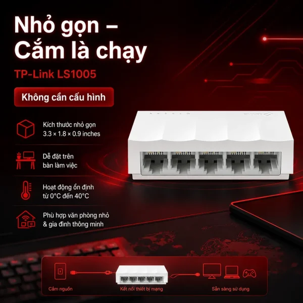 LS1005 Switch TP-Link Để Bàn 5 Cổng 10/100Mbps