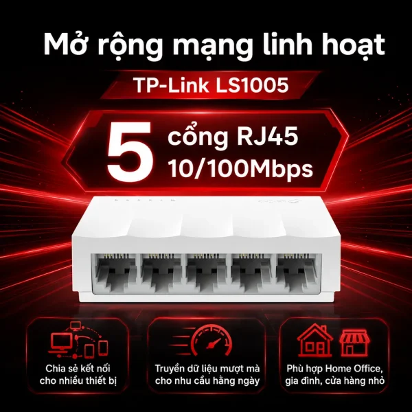 LS1005 Switch TP-Link Để Bàn 5 Cổng 10/100Mbps