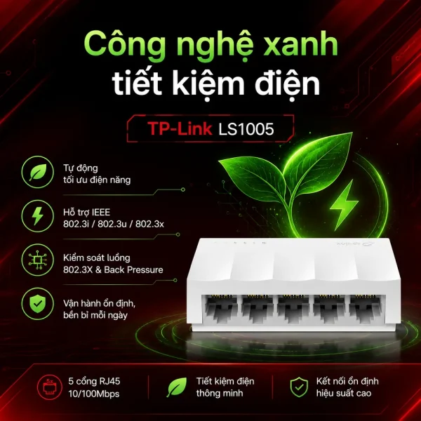 LS1005 Switch TP-Link Để Bàn 5 Cổng 10/100Mbps