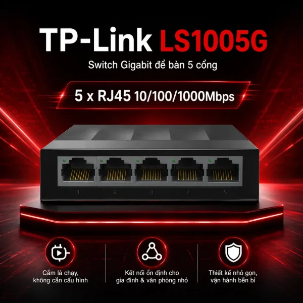 LS1005G Switch TP-LINK Để Bàn 5 Cổng 10/100/1000Mbps