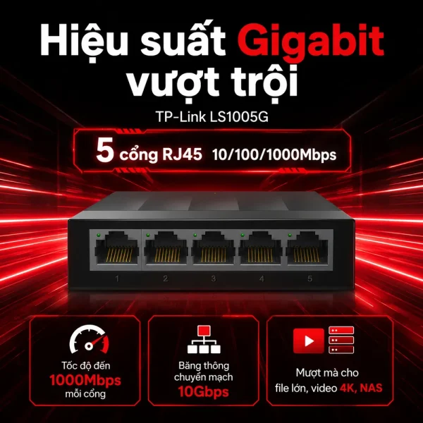 LS1005G Switch TP-LINK Để Bàn 5 Cổng 10/100/1000Mbps