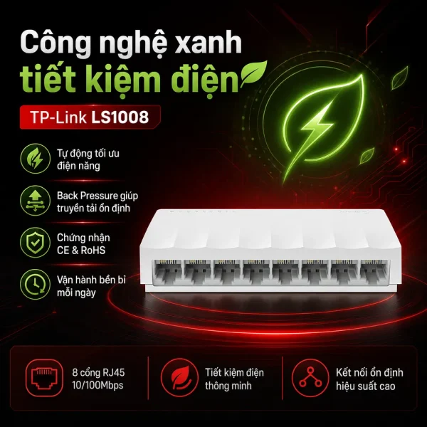 LS1008 Switch Để Bàn 8 Cổng 10/100Mbps