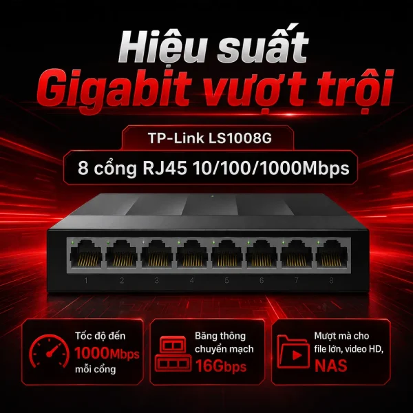 LS1008G Switch TP-LINK Để Bàn 8 Cổng 10/100/1000Mbps