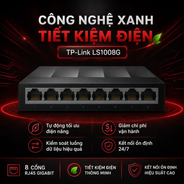 LS1008G Switch TP-LINK Để Bàn 8 Cổng 10/100/1000Mbps