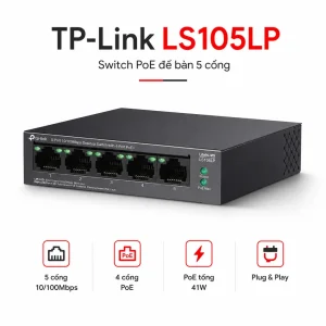 LS105LP Switch TP-LINK Để Bàn 5 Cổng 10/100Mbps với 4 Cổng PoE