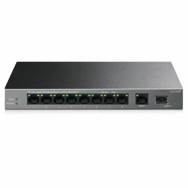 LS1210GP Switch TP-LINK Để Bàn Gigabit 10 Cổng với 8 Cổng PoE+