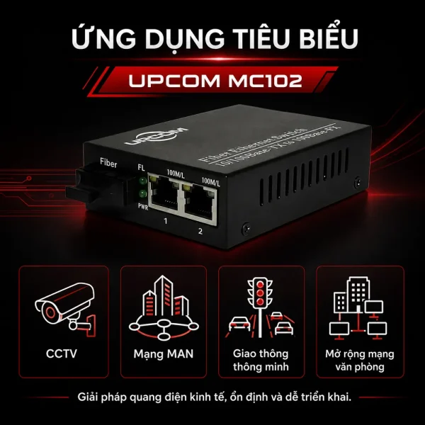 Media Converter Ethernet UPCOM 2 cổng 10/100M MC102