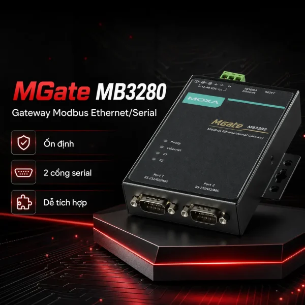 MGate MB3280 Bộ chuyển đổi 2 cổng RS232/422/485