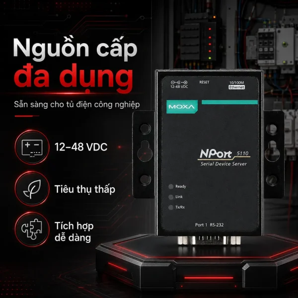 NPort 5110 Bộ chuyển đổi 10/100M Ethernet sang 1 cổng RS-232