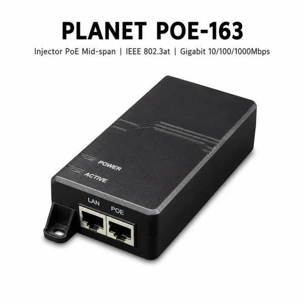 POE-163 – IEEE 802.3at Gigabit High Power over Ethernet Injector (Mid-span)