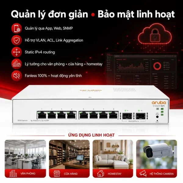 Thiết bị chuyển mạch Aruba Instant On 1930 8G – JL680A