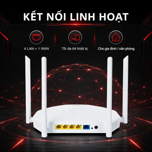 Router Planet 802.11ax băng tần kép 1800Mbps WDRT-1800AX