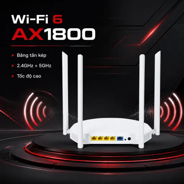 Router Planet 802.11ax băng tần kép 1800Mbps WDRT-1800AX