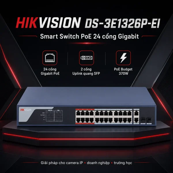 Smart Switch PoE DS-3E1326P-EI 24 cổng HIKVISION