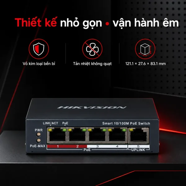 Smart Switch PoE HIKVISION DS-3E1105P-EI 4 cổng