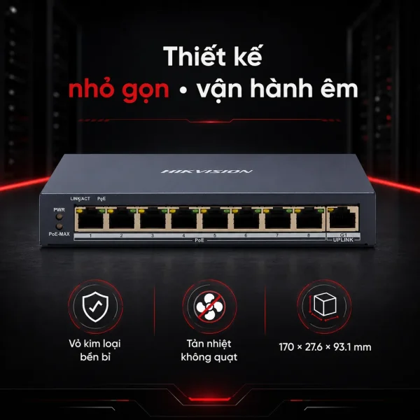 Smart Switch PoE HIKVISION DS-3E1309P-EI 8 cổng