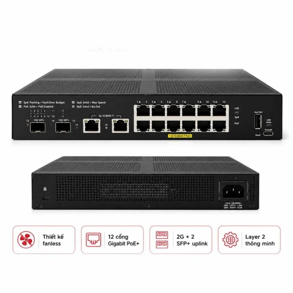 Switch Aruba HPE JL679A 6100 12G CL4 PoE 2G/2SFP+ 139W