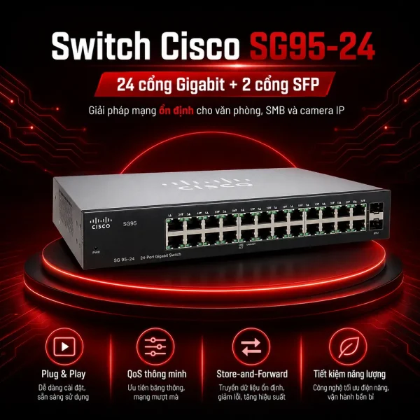 Switch chia mạng Cisco 24port 10/100/1000Mbps SG95-24