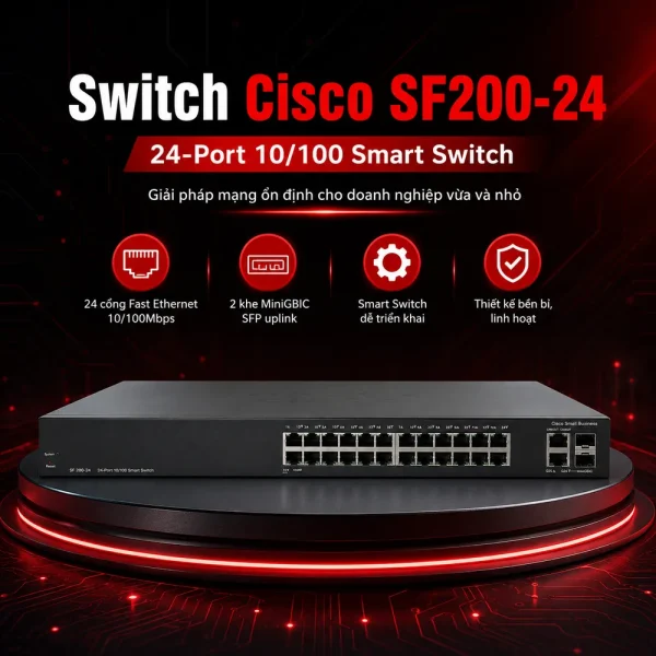 Switch chia mạng Cisco 24port 10/100Mbps SF200-24
