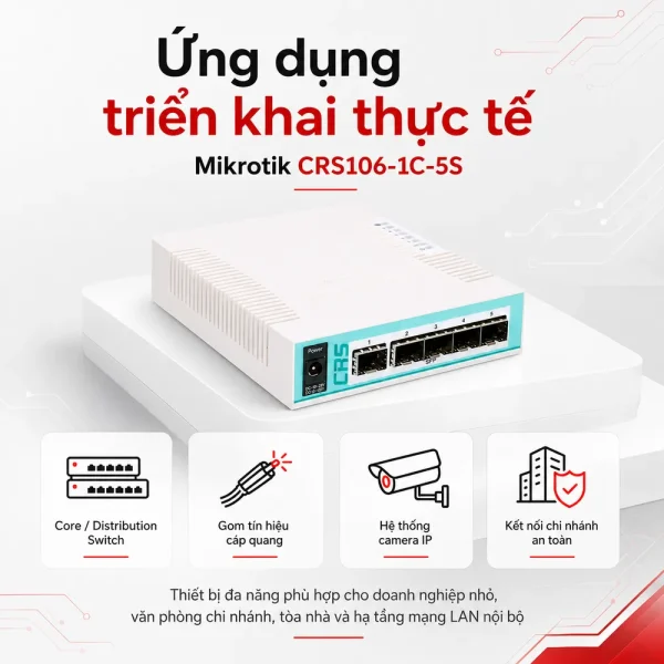 Switch chia mạng Mikrotik CRS106-1C-5