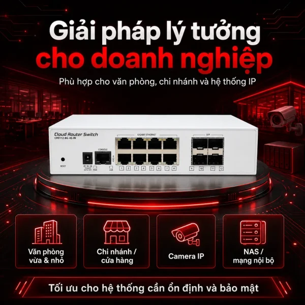Switch chia mạng Mikrotik CRS112-8G-4S-IN