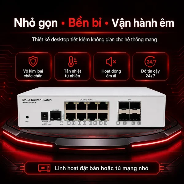 Switch chia mạng Mikrotik CRS112-8G-4S-IN