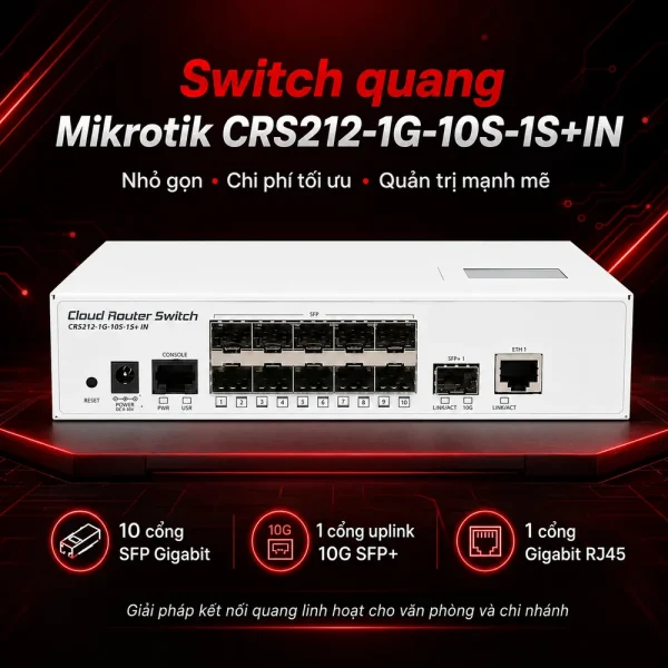 Switch chia mạng Mikrotik CRS212-1G-10S-1S+IN
