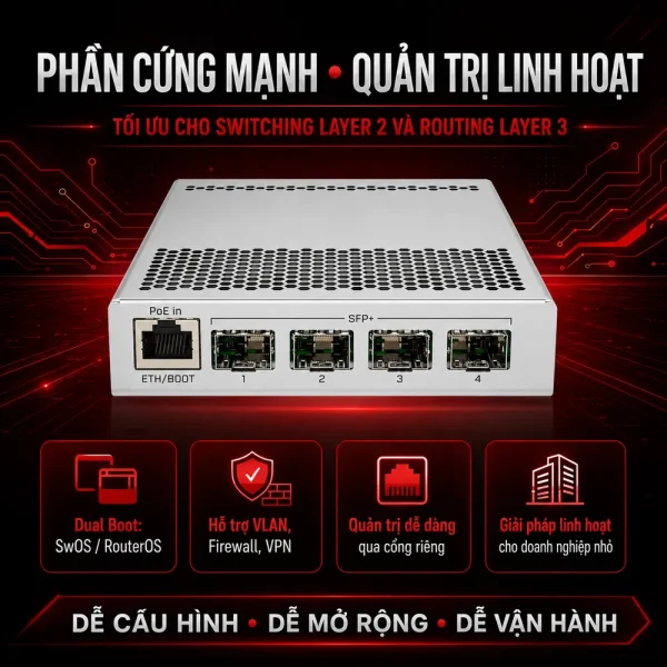 Switch chia mạng Mikrotik CRS305-1G-4S+IN