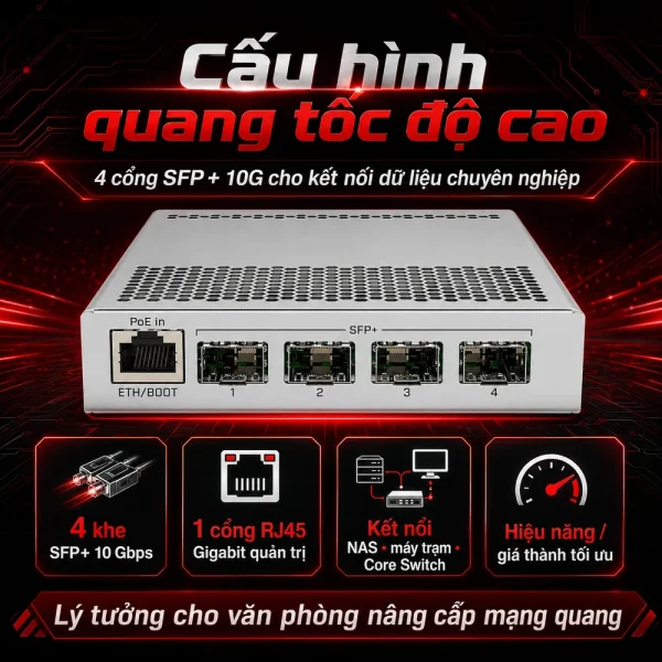 Switch chia mạng Mikrotik CRS305-1G-4S+IN