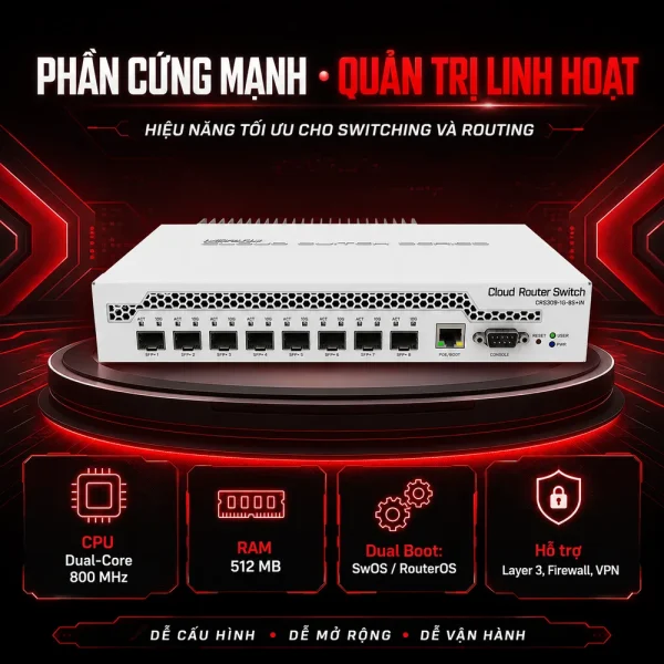 Switch chia mạng Mikrotik CRS309-1G-8S+IN
