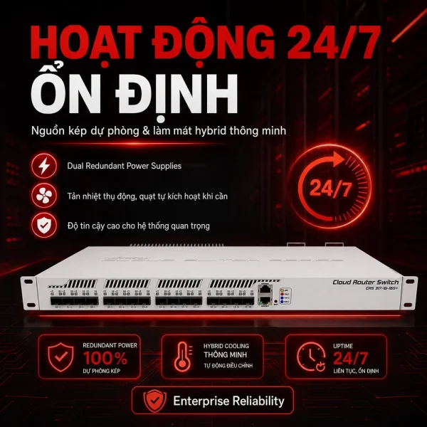 Switch chia mạng Mikrotik CRS317-1G-16S+RM