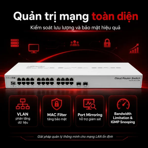 Switch chia mạng Mikrotik CRS326-24G-2S+RM