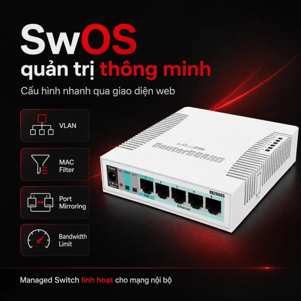 Switch chia mạng Mikrotik RB260GS