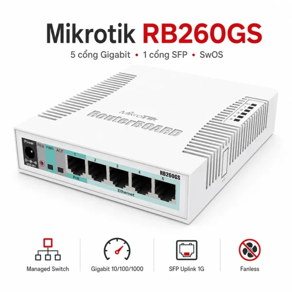 Switch chia mạng Mikrotik RB260GS