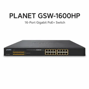 Switch chia mạng PLANET 16-port GSW-1600HP 10/100/1000Mbps PoE