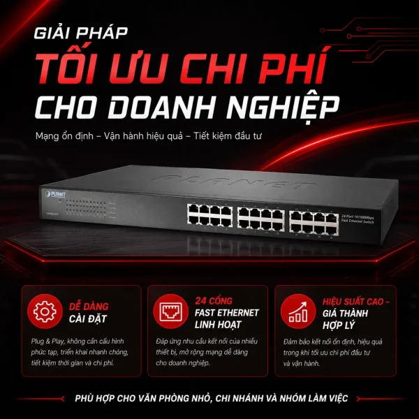 Switch chia mạng PLANET 24-Port 10/100Base-TX FNSW-2401