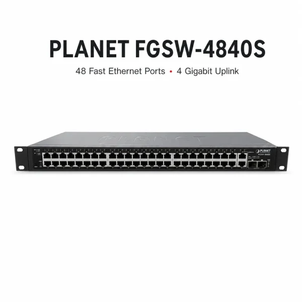 Switch chia mạng PLANET 48-port 10/100Mbps + 4 Gigabit SFP FGSW-4840S
