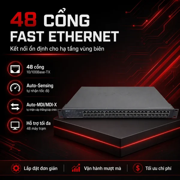 Switch chia mạng PLANET 48-Port 10/100Mbps Fast Ethernet FNSW-4800